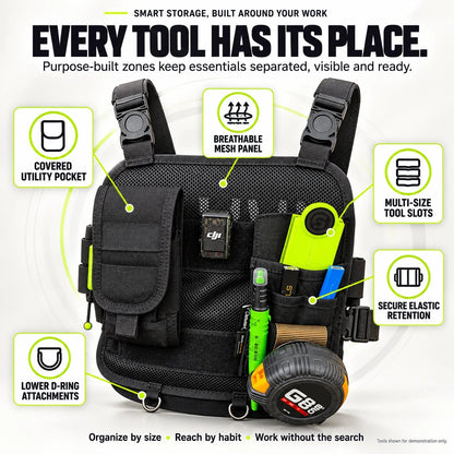 🛠️ Hands-Free Multi-Pocket Chest Tool Organizer – Keep Every Essential Within Reach
