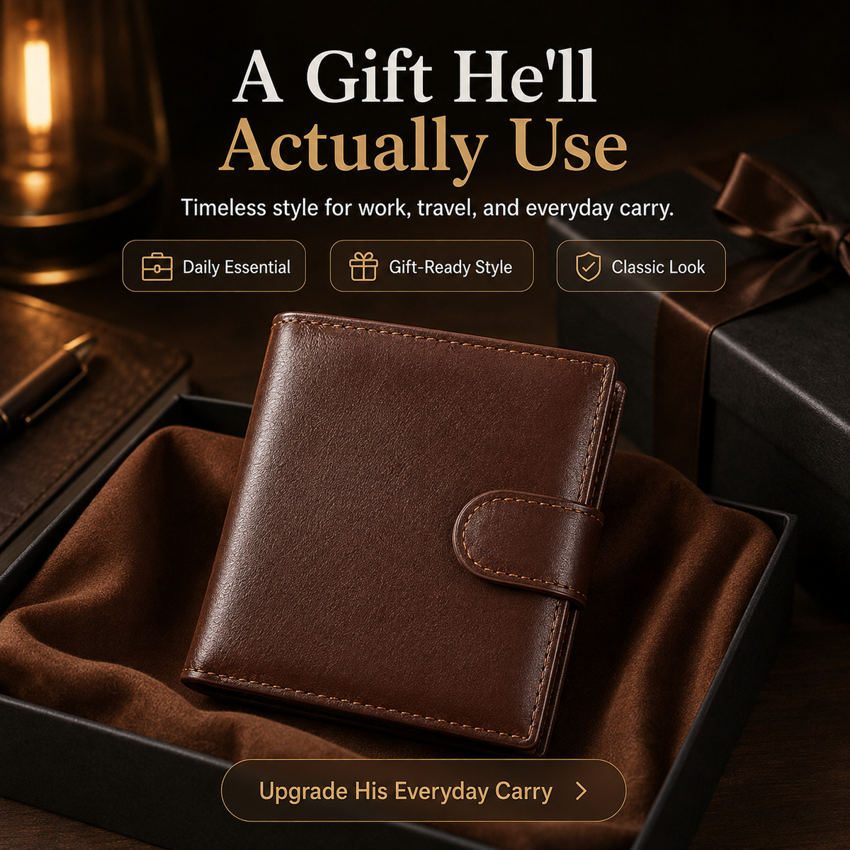 👔Men's Leather Wallet With Multiple Card Slots | Slim Bifold Wallet