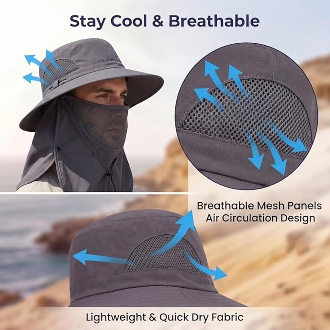 🔥LAST DAY 47% OFF🎣- Unisex adventure sun hat - provides ultimate UV protection for all terrains.