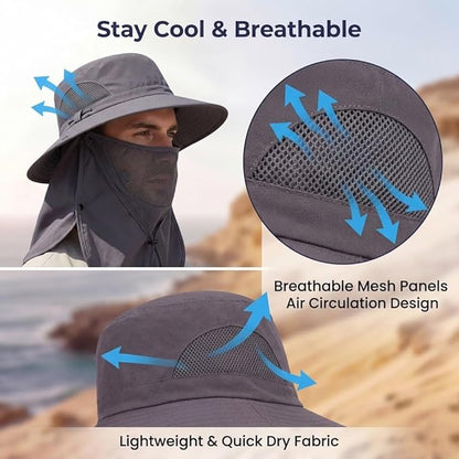 🔥LAST DAY 47% OFF🎣- Unisex adventure sun hat - provides ultimate UV protection for all terrains.