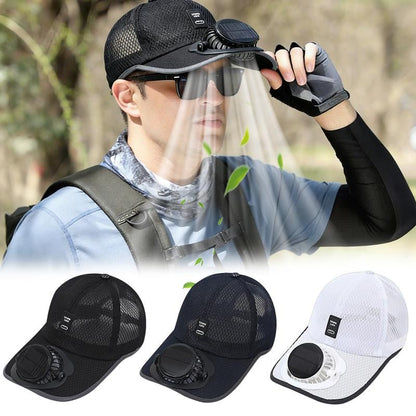 ☀️ OFERTA ESPECIAL 2026 Gorra de Refrigeración Profesional para Exteriores – Gorra con Ventilador de Energía Dual Solar + USB con Protección Solar UPF 50+