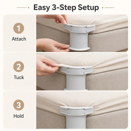 😴Secure Fit Sheet Holders – Wrinkle-Free. Slip-Free Bed