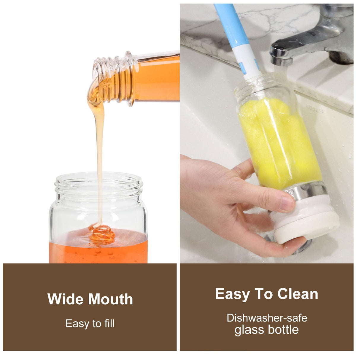 🍯12oz No-Drip Glass Honey & Syrup Dispenser – Mess-Free, Easy Pour & Perfect for Kitchen & Breakfast  ✨ 🍽️