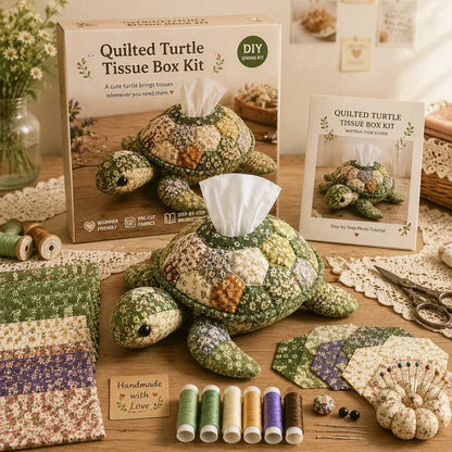 🧵 Kit de costura de caja de pañuelos con animales marinos DIY – ¡Divertidos amigos animales y oceánicos! 🌟