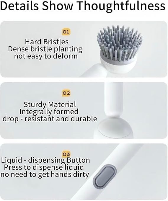 🖌️Long-handled rotating kitchen brush with soap dispenser🫧
