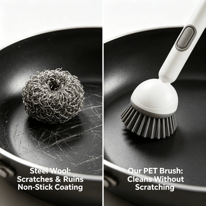 🖌️Long-handled rotating kitchen brush with soap dispenser🫧