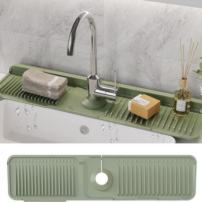 💖Kitchen Sink Faucet Mat, Silicone Folding Splash Guard