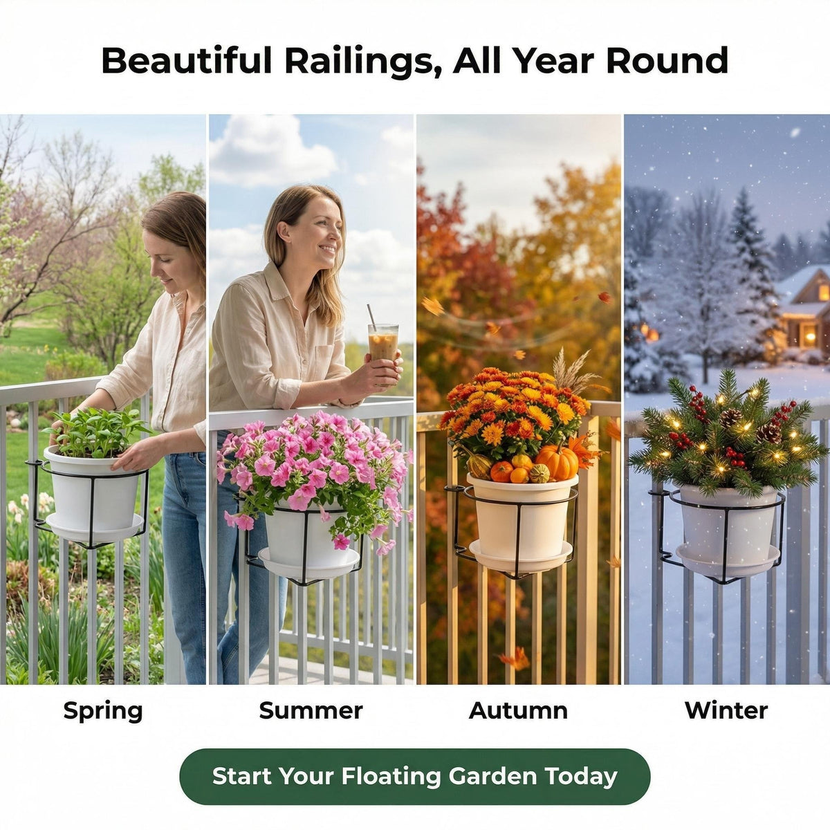 Floating Railing Hanging Pot Holder