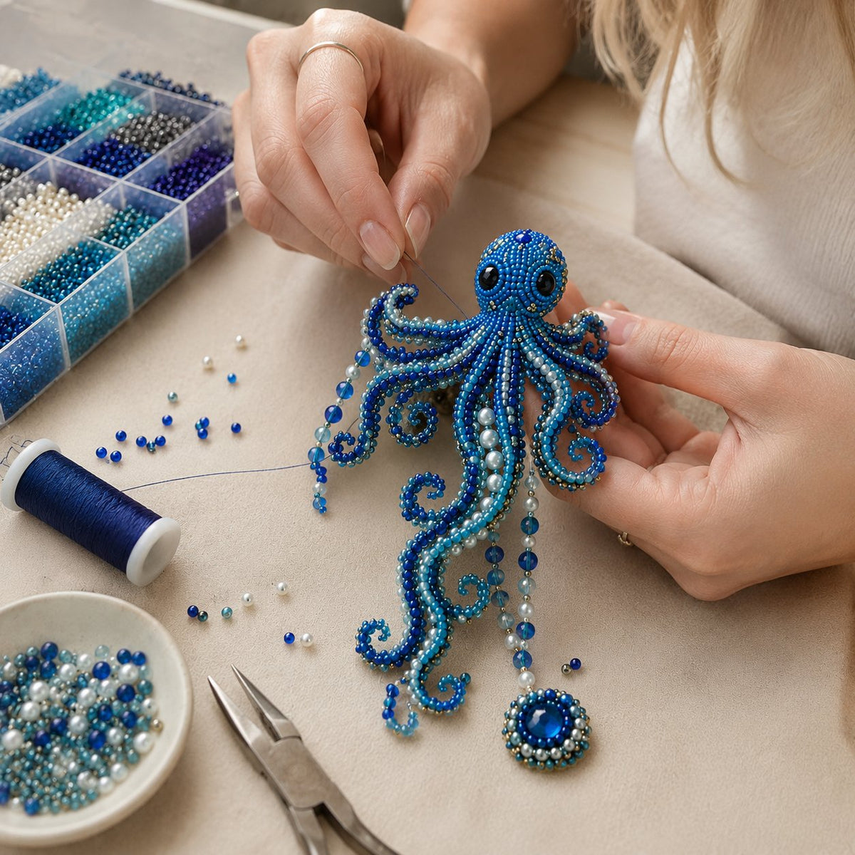 🔥 LAST DAY 49% OFF – 🌊 DIY Ocean Beaded Hand Bracelet Kit | Create Sea-Inspired Wearable Art with Colorful Beads, Ocean Charms & Jewelry Details 🐚💎✨