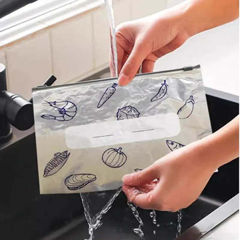 (30 unidades) Bolsas de almacenamiento resellables de papel de aluminio reutilizables