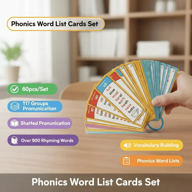 🔥Phonics Word Cards 117 Sound Groups 900+ Rhyming Words Preschool English Discovery Joy