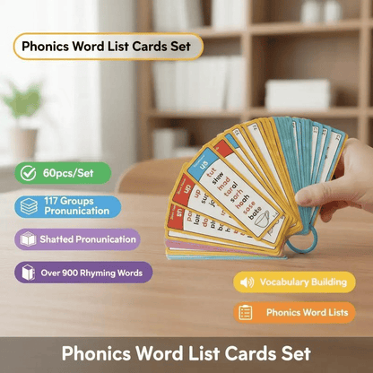 🔥Phonics Word Cards 117 Sound Groups 900+ Rhyming Words Preschool English Discovery Joy