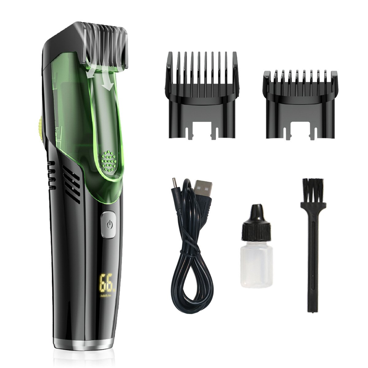 Vacuum Beard Shaver for Men, Built-in Vacuum Trimmer for Mustache, Sideburns, Facial Hair, Rechargeable, IPX6 Waterproof, 2 Comb, Comfort face 2in1 Electric Razor rechargeable men 2025 ornament