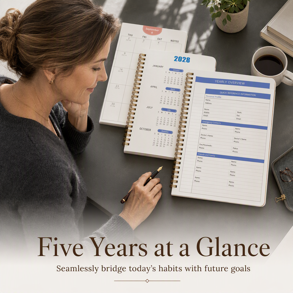 📚 2026–2030 5-Year Planner | Long-Term Monthly Organizer & Goal Planning Log Book for Work, School & Everyday Life