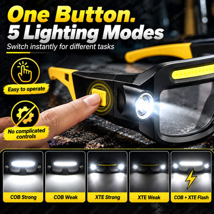 ✨Rechargeable LED head torch in glasses style