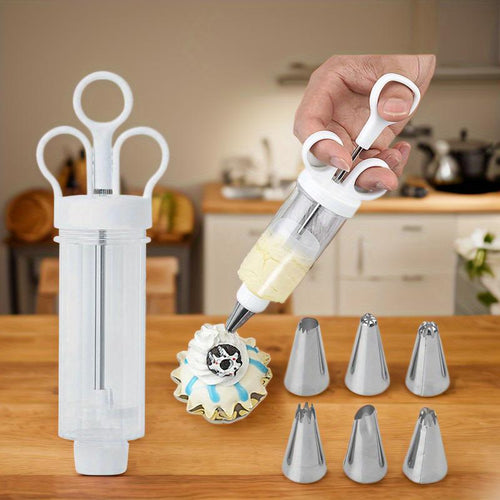 🥳2026 HOT SALE🥳💞50K+ SOLD! 🧁 Complete Frosting Piping Kit – 18 stainless steel tips & nozzles, cake injector included. Decorate inside & out – perfect for cupcakes, donuts & deviled eggs! 🎨🛠️