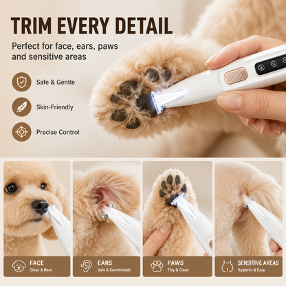 🐶✨ Quiet & Gentle Pet Grooming Trimmer – Paws, Ears & Sensitive 🐾