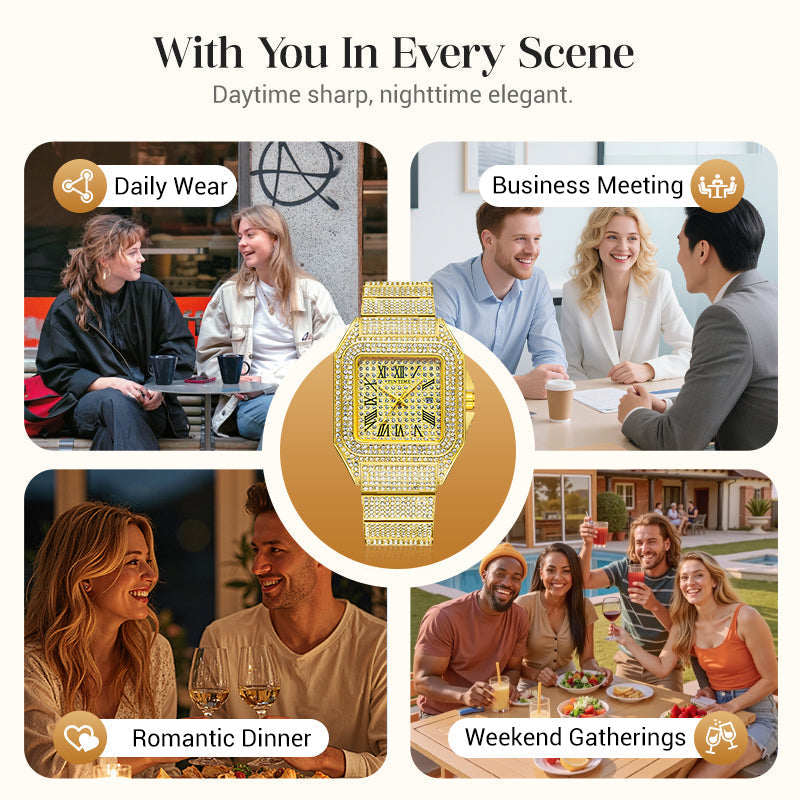 ⏳Time-Limited Special⏰Luxury Square Rhinestone Watch – Elegant Sparkle for Every Occasion✨