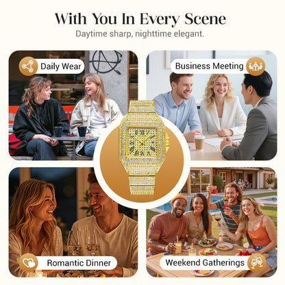 ⏳Time-Limited Special⏰Luxury Square Rhinestone Watch – Elegant Sparkle for Every Occasion✨