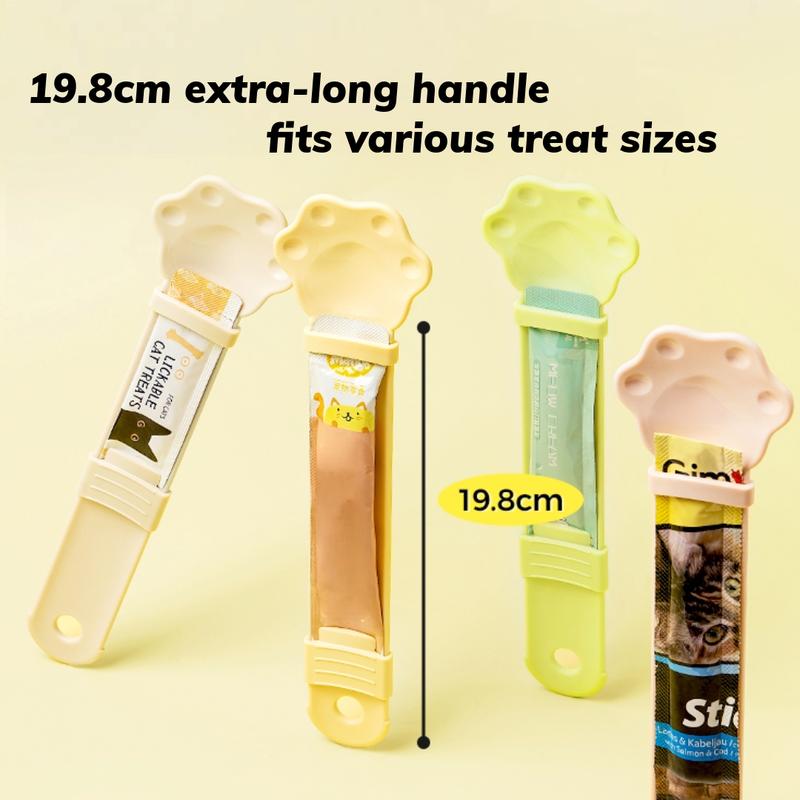 🎉 Cuchara Extensible para Snacks de Gato con Forma de Patita | Alimentador sin Desperdicios para Mascotas 🎉