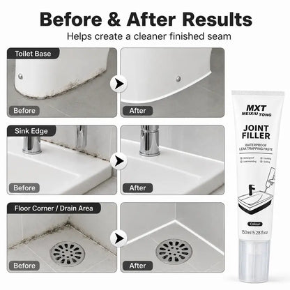 Waterproof Joint Filler for Kitchen & Bathroom, Includes Scraper