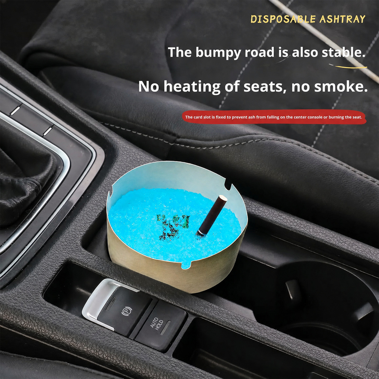 Cenicero Desechable Paquete de 25, Ceniceros Portátiles de Papel Ecológicos con Gel Desodorante sin Humo, para Uso en Interiores y Exteriores, Viajes, Portavasos de Coche, Fiestas y Camping