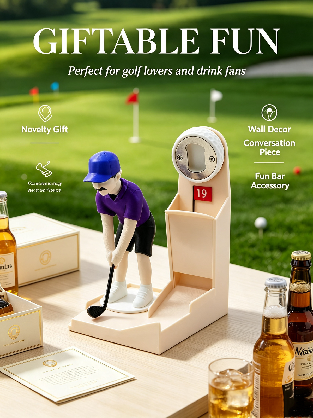 Novelty Golf Bottle Opener