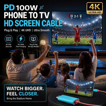 🎮 2M USB-C to HDMI Cable – 4K Display & 100W PD Charging for Switch, Phones, Tablets & Laptops