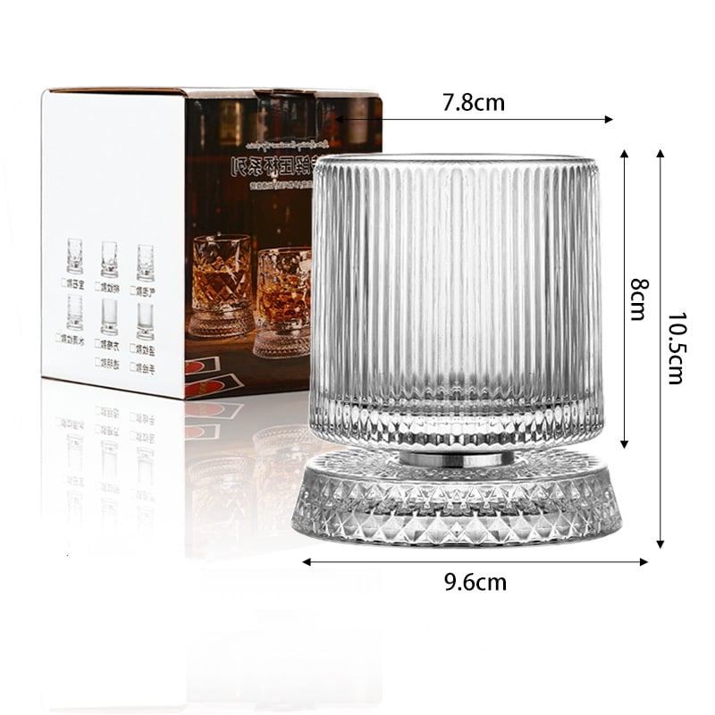 Luxury 360° Spinning Crystal Glass, elegant European-style bar supplies and gifts.