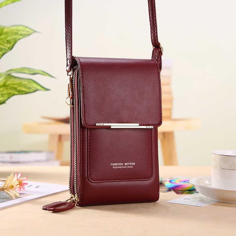 🏆HOT SALE 👜📱 Simple and elegant women's touchscreen crossbody phone wallet