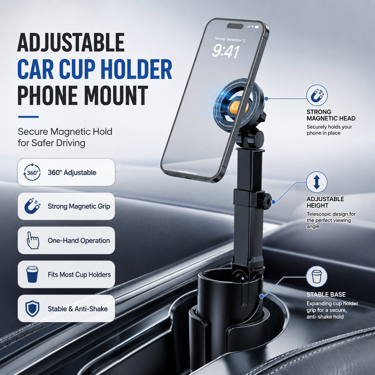 48% off | 🔥Car cup holder and phone holder