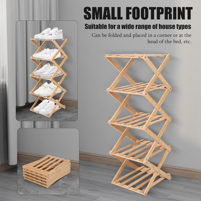 The 9-Tier No-Assembly Bamboo Rack !✨👟