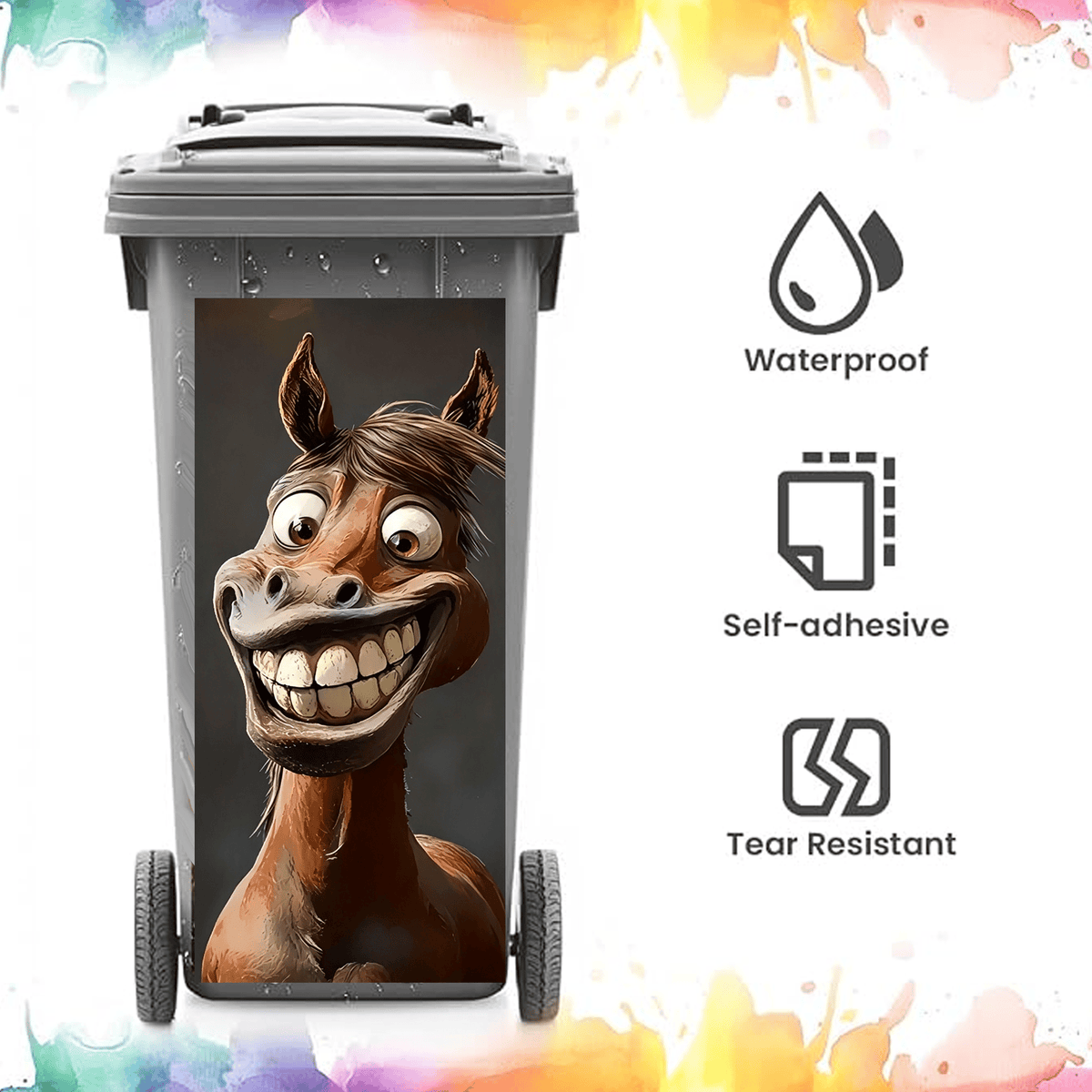 ✨Creative Trash Can Sticker with Colourful Cartoon