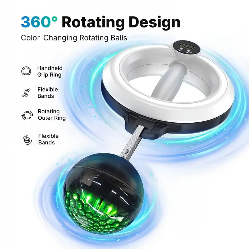 360° Rotating Wrist & Forearm Strength Trainer – Grip & Arm Exerciser