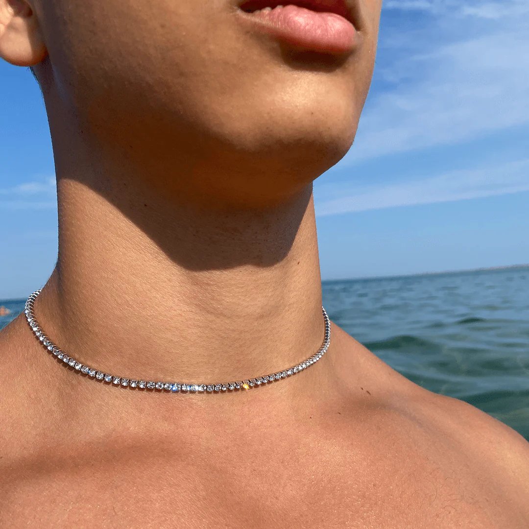 Crystal tennis necklace