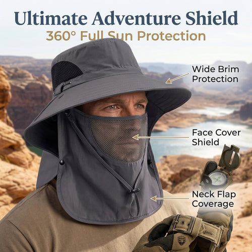 🔥LAST DAY 47% OFF🎣- Unisex adventure sun hat - provides ultimate UV protection for all terrains.