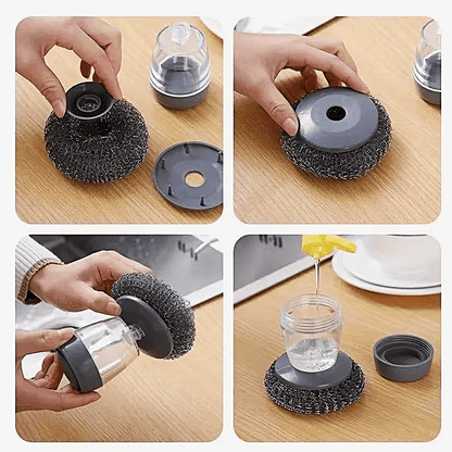 🏆Oferta Flash⚡ ¡Más de 50 mil vendidos! 🧽 Cepillo de cocina con dispensador de jabón y agarre cómodo
