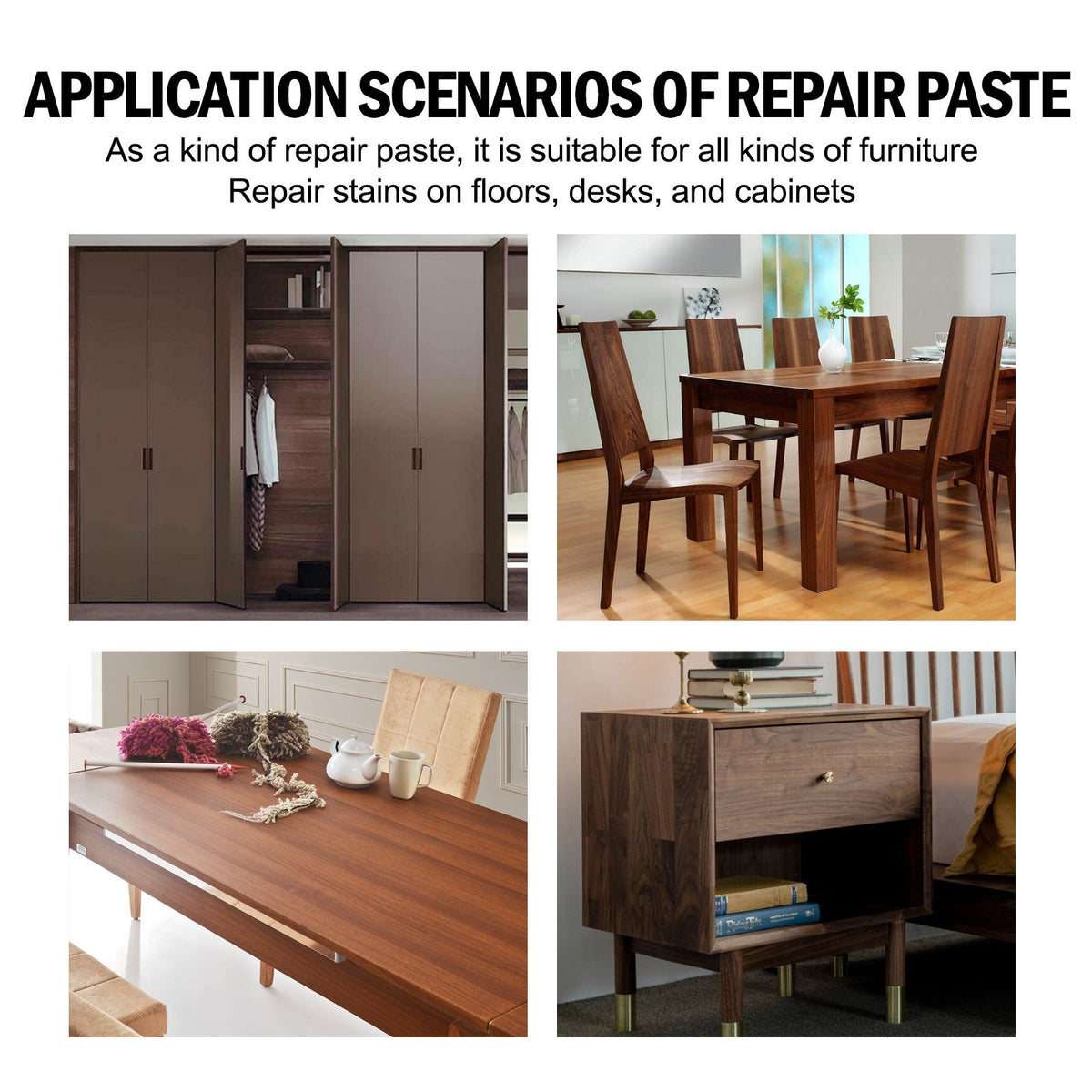 🟡🔧Wood Furniture Repair Paste Kit 10 Colors 20ml Wood Scratch Floor Crack Touch Up Repair Tool Set