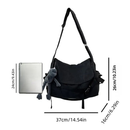 🔥 Last Day Limited Time Promotion🔥Men's Plain Canvas Crossbody Bag with Frog