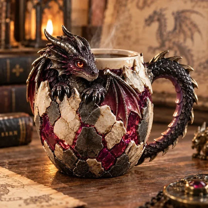 🐉🥚Dragon Egg Fantasy Sculpted Mug | 14oz Resin Coffee Cup for Dragon Lovers