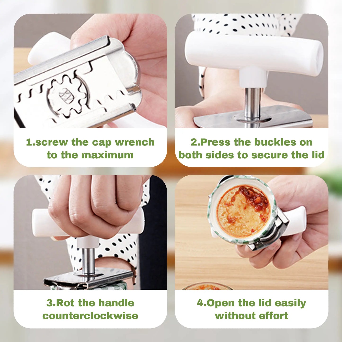 Abridores de Acero Inoxidable para Frascos, Utensilio de Cocina de Fácil Apertura - Abre Mason Jars y Latas de Salsa de Pasta sin Esfuerzo