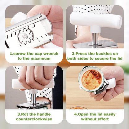 Abridores de Acero Inoxidable para Frascos, Utensilio de Cocina de Fácil Apertura - Abre Mason Jars y Latas de Salsa de Pasta sin Esfuerzo