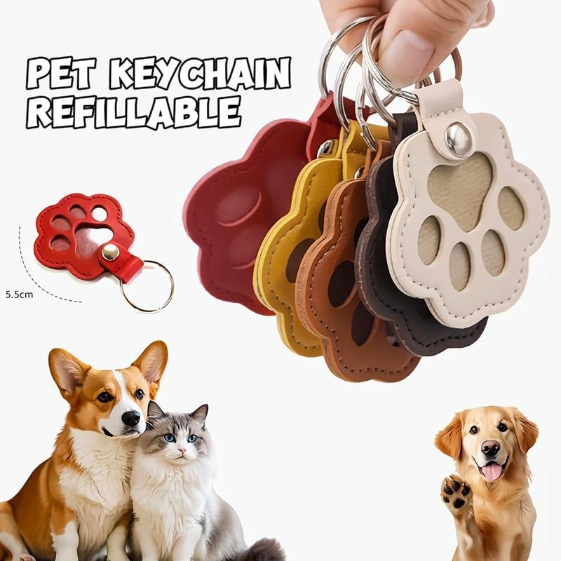 📢📢49% OFF !! ⏰🐾Pet Paw Shaped Leather Keychain