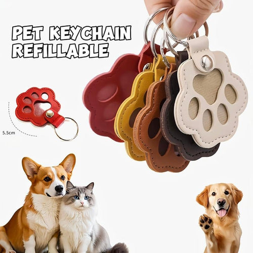 📢📢49% OFF !! ⏰🐾Pet Paw Shaped Leather Keychain