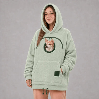 🔥 2026 A Must-have for Pet Lovers 🐾 Cozy Pet Carrier Hoodie – Soft Fleece Cuddle Pouch Sweatshirt for Cats & Small Dogs