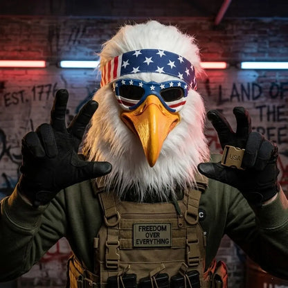 Patriotic Eagle Mask Set with American Flag Bandana