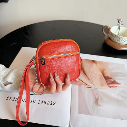 🌟 Square Leather Mini Card Wallet & Coin Purse