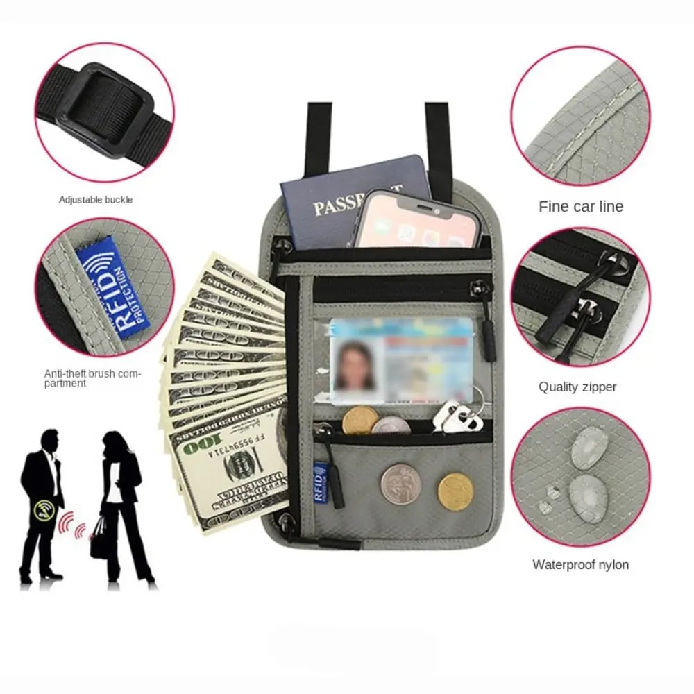 RFID Travel Neck Wallet Pouch