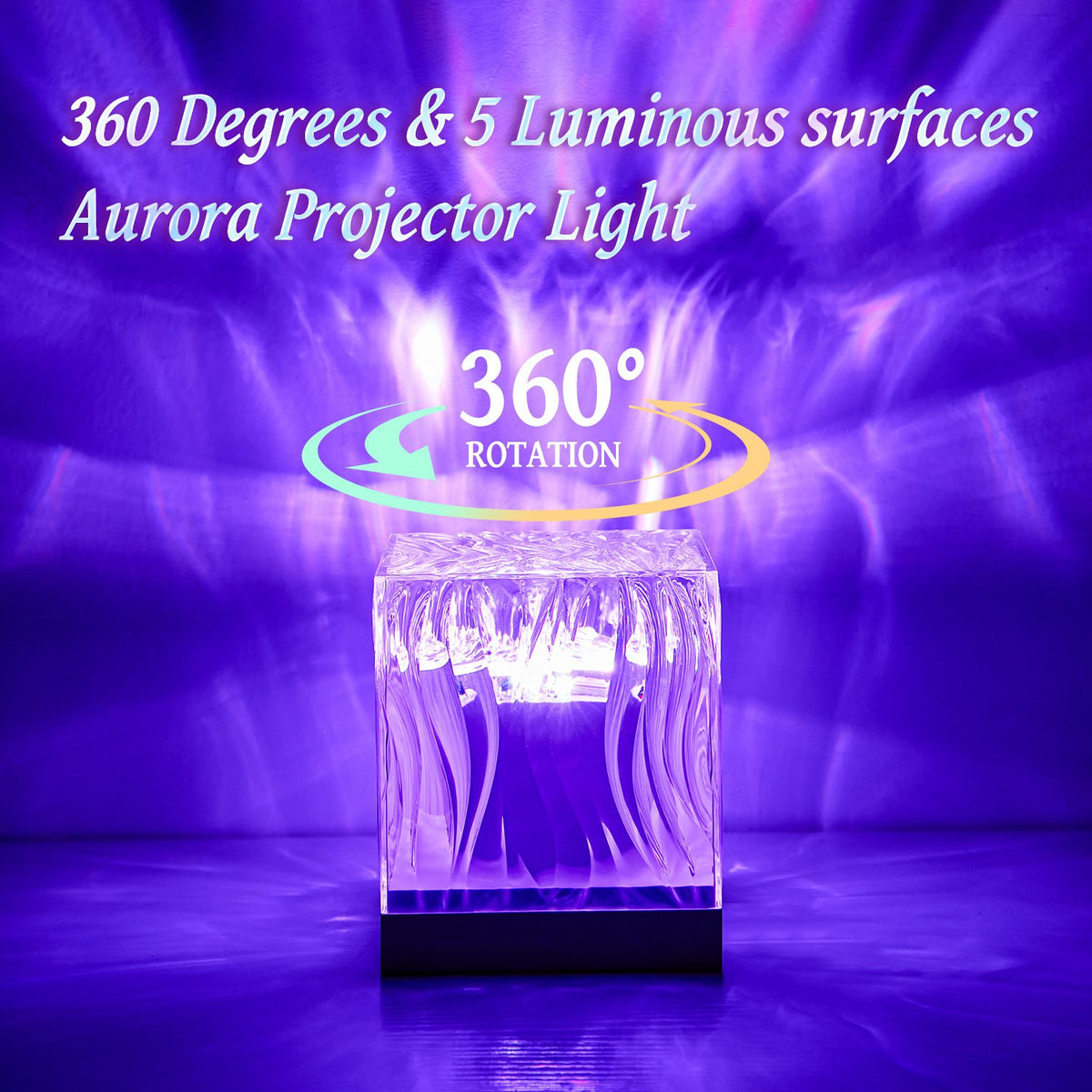 "Flame Flower" Bedroom Mood Light — Creative Water Ripple Projection Lamp