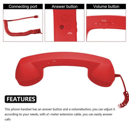 ☎️ Auricular de teléfono retro con interfaz tipo C 📞